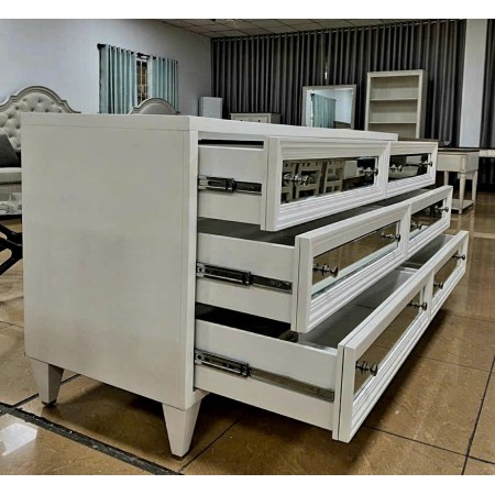 Z Gallerie : Tủ 6 Ngăn Kéo Ngang + Sơn Mài, Gương